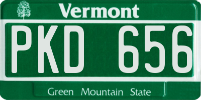 VT license plate PKD656