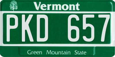 VT license plate PKD657