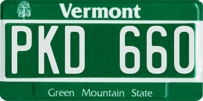 VT license plate PKD660