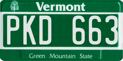 VT license plate PKD663