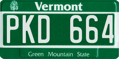 VT license plate PKD664