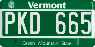 VT license plate PKD665