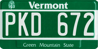 VT license plate PKD672