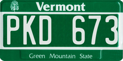 VT license plate PKD673