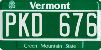 VT license plate PKD676