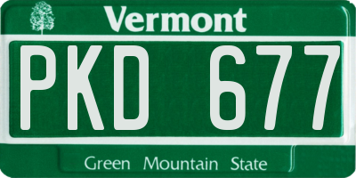 VT license plate PKD677