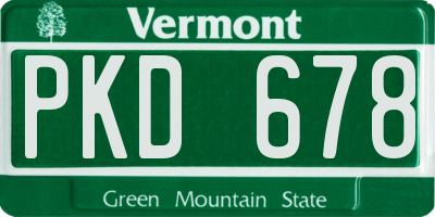 VT license plate PKD678
