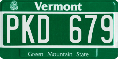 VT license plate PKD679