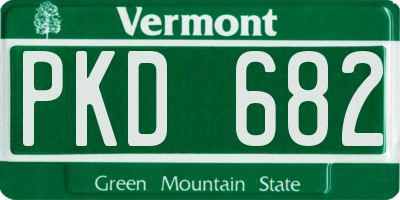 VT license plate PKD682