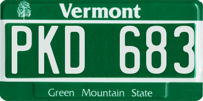 VT license plate PKD683