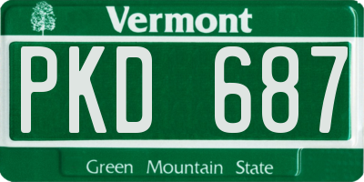 VT license plate PKD687