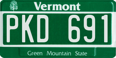 VT license plate PKD691