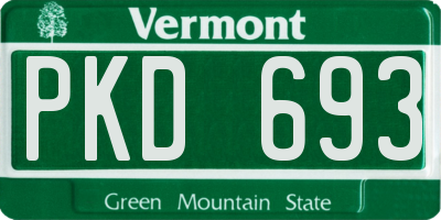 VT license plate PKD693