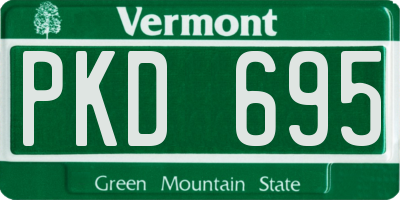 VT license plate PKD695