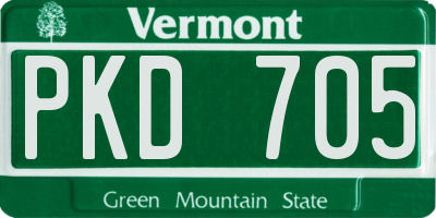 VT license plate PKD705