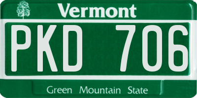 VT license plate PKD706