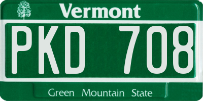 VT license plate PKD708