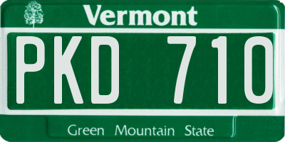 VT license plate PKD710