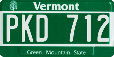 VT license plate PKD712