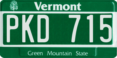 VT license plate PKD715