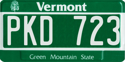 VT license plate PKD723