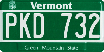 VT license plate PKD732