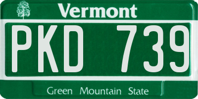 VT license plate PKD739