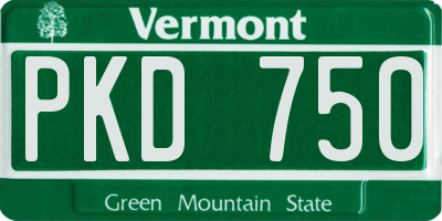 VT license plate PKD750