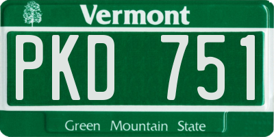 VT license plate PKD751