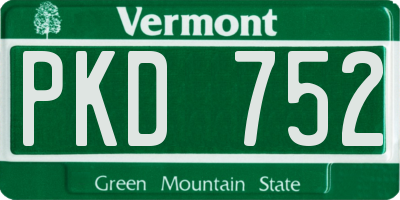 VT license plate PKD752