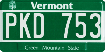 VT license plate PKD753