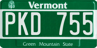 VT license plate PKD755