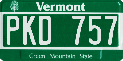 VT license plate PKD757