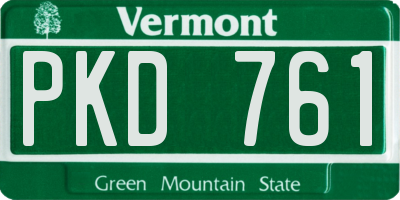 VT license plate PKD761