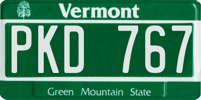 VT license plate PKD767