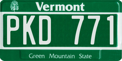 VT license plate PKD771