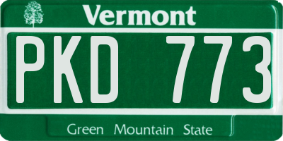 VT license plate PKD773