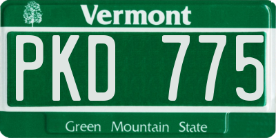 VT license plate PKD775