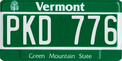VT license plate PKD776