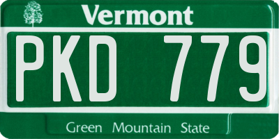 VT license plate PKD779