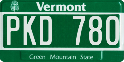 VT license plate PKD780