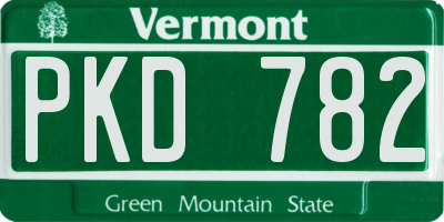 VT license plate PKD782