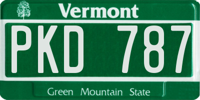VT license plate PKD787