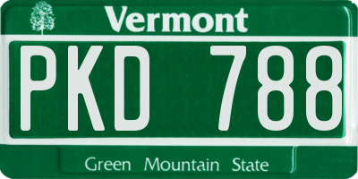 VT license plate PKD788