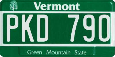 VT license plate PKD790