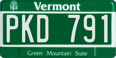 VT license plate PKD791