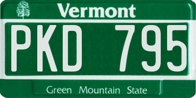 VT license plate PKD795