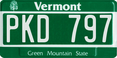 VT license plate PKD797