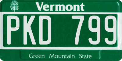 VT license plate PKD799
