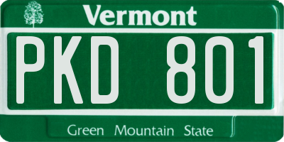 VT license plate PKD801
